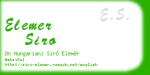 elemer siro business card