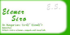 elemer siro business card